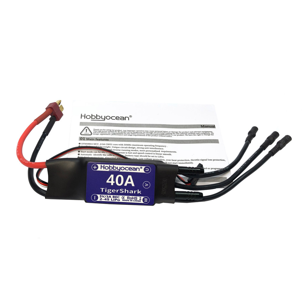 Hobbyocean Waterproof Brushless ESC 40A 50A 70A Electronic Speed Controller 5V/3A 2-6S for RC Boat