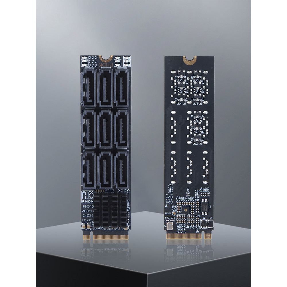 M.2 M KEY Nvme To 9 Ports SATA 3.0 Adapter 6Gbps M.2 NVME To SATA 3.0 Converter Hard Disk Capacity