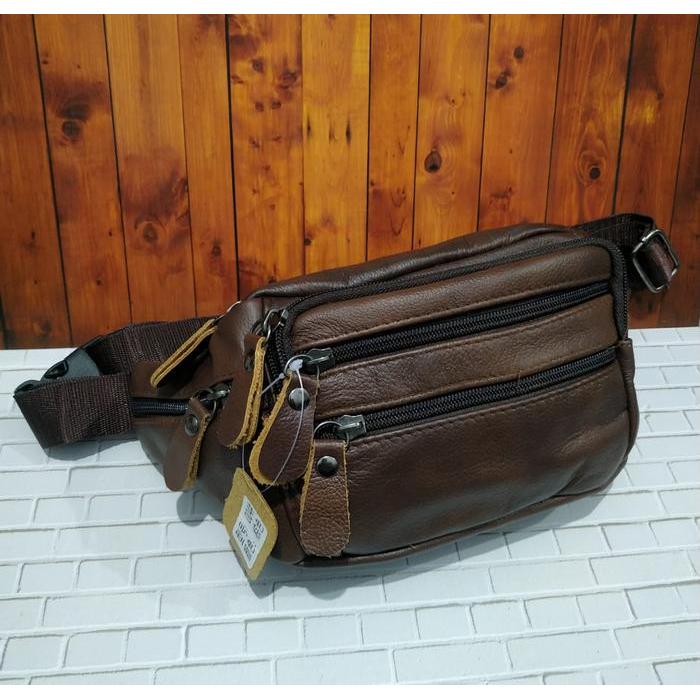 Tas Pinggang Pria Tas Pria 100% Kulit Asli/Tas Import Pria/Kulit Sapi Asli Pinggang