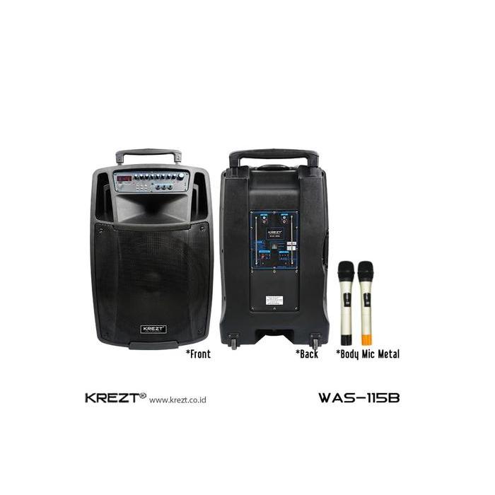 Krezt Was-115B - 15 Inch Portable Bluetooth Sound System Amplifier Terlaris