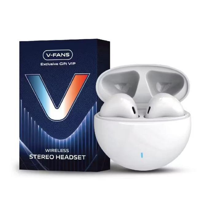 TEREMURAHTERLARIS READY SILAHKAN DIORDER V-FANS TWS V-FANS WIRELESS STEREO HEADSET BLUETOOTH 5.3