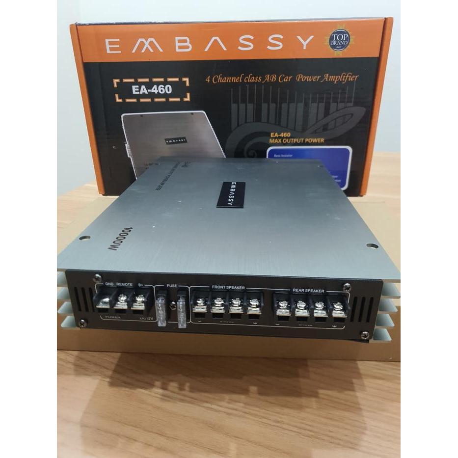 Embassy Power Ea 460 Max 10000 Watt 4 Channel Mosfet Power Amplifier Dengan Bass Booster Treble