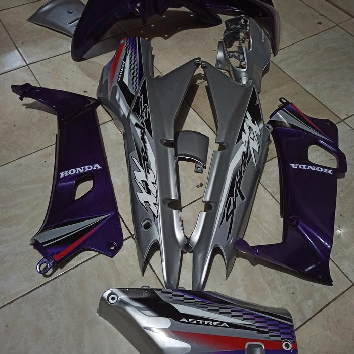Full set cover body halus supra xx ungu silver tanpa stiker