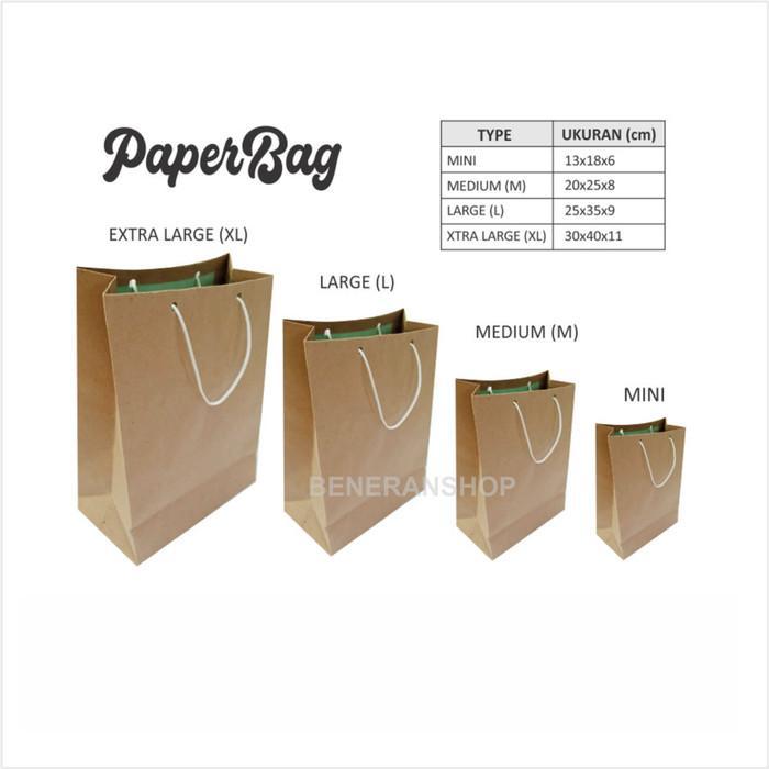 Paper bag mini coklat polos - paperbag craft MINI