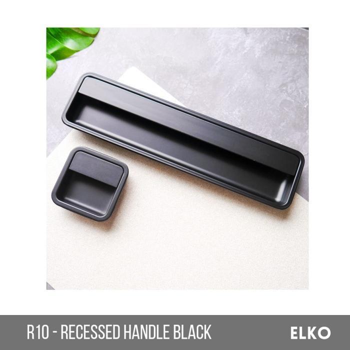 "New" Etivo R10 Recessed Handle Pair Black Tarikan Laci Tanam Gagang Lemari