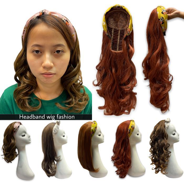 Headband wig fashion bando wig rambut palsu wanita terbaru