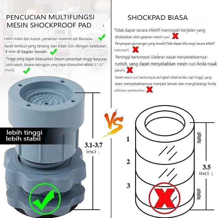 Kc 4Pcs Kaki Mesin Cuci Tatakan Alas Kaki Mesin Cuci Anti Getar/Bantalan Peninggi Kaki Kulkas/Dapat