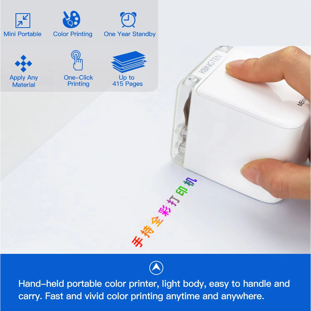 MBrush Handheld Mini Portable Printer Inkjet Food Printer Wireless Bluetooth Inkjet Printer Edible
