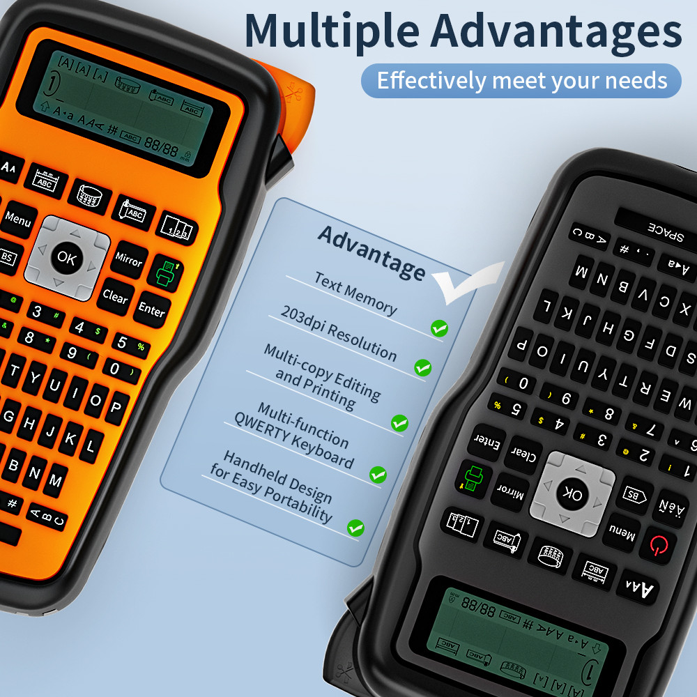 [Russian Version]Portable Label Printer & Heat Shrink Tube Label Tape Electronic Label Maker for