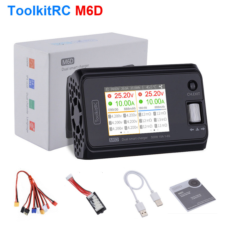 ToolkitRC M6D 500W 30A Dual Channel Smart Battery Balance Charger For Lipo LiHV Lion With New Year