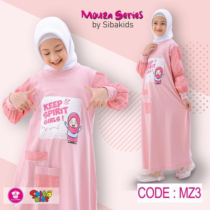 Terlaris Mouza Series Gamis Anak Perempuan Shibakids Muslim Panjang Sablon Couple Baju Keluarga