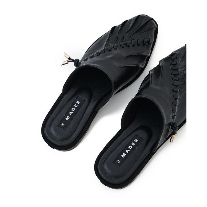 Terlaris Mader Pleatsy Mules - Black #Gratisongkir