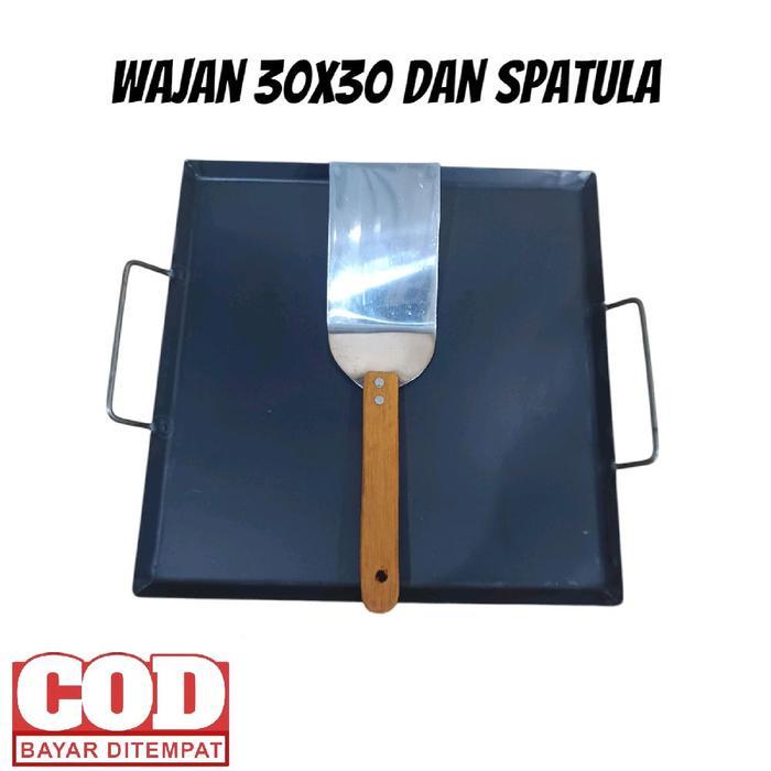 Wajan Roti Bakar Wajan Kebab/Burger Gratis Spatula Stainless Wajan Anti Lengkap Berbagai Ukuran