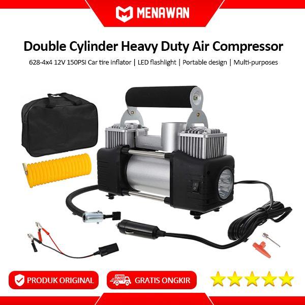 628 4X4 Double 2 Cylinder Air Compressor Pompa Ban Mobil Truk Portable