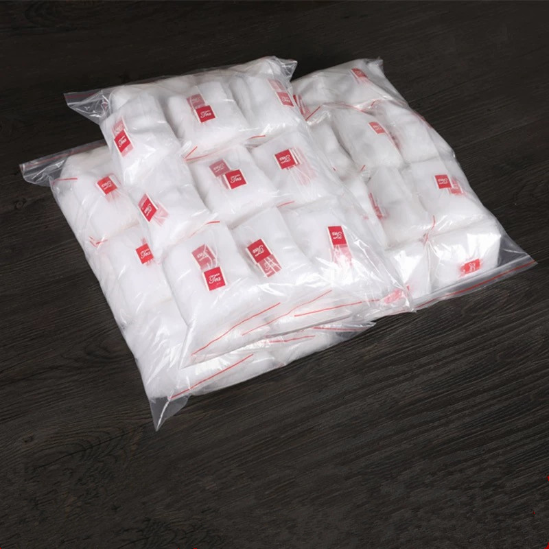 500Pcs 5.5 X 7Cm Pyramid Tea Bag Filter Nylon Tea Bag Single String Label Transparent Empty Tea Bag