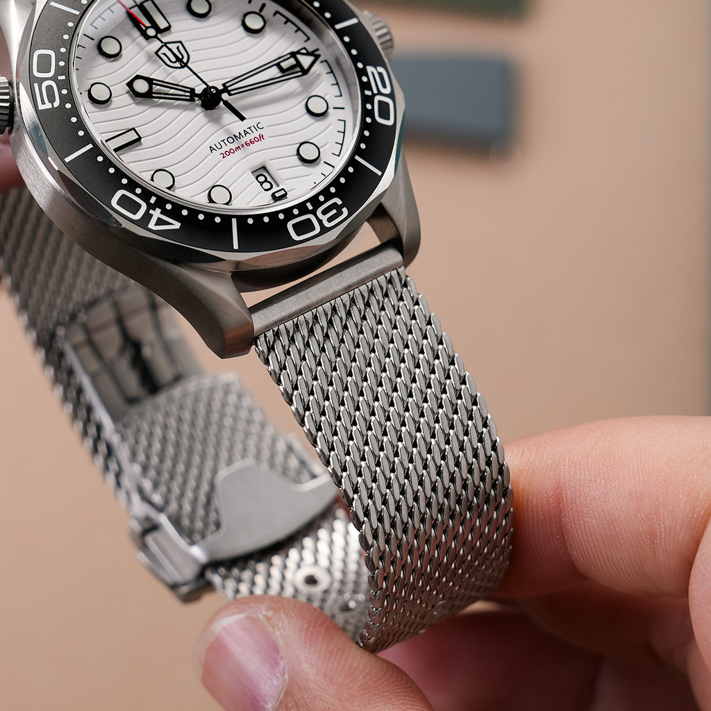20mm Milanese Mesh Steel Strap for Omega Seamaster 007 Universal Bracelet Folding Buckle 316L