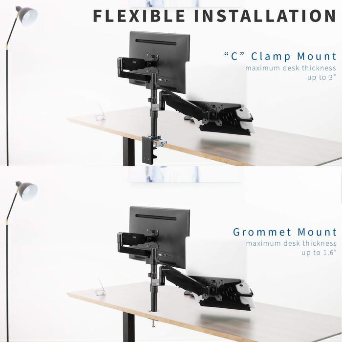 Bracket Monitor Dual Arm Monitor dan Laptop Gas-Strut Flexi Mount