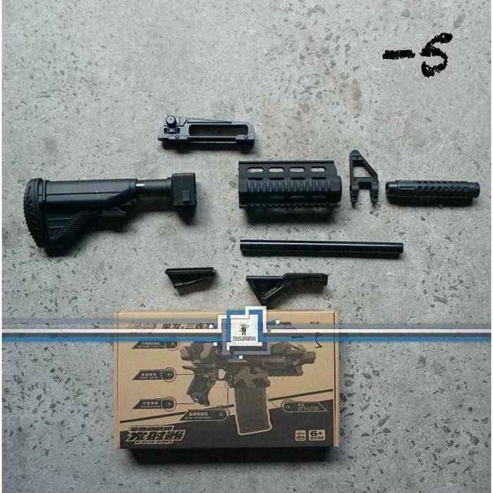 New Nerf Stryfe Pubg Worker M416 Set 5 Black Add On Kit Stock Accessories #Gratisongkir