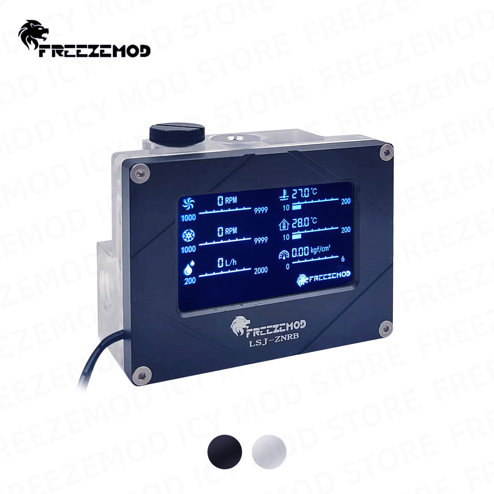 FREEZEMOD Water Cooler System Monitor LCD Flowmeter Temperature Electrical Detector Air Pressure PWM