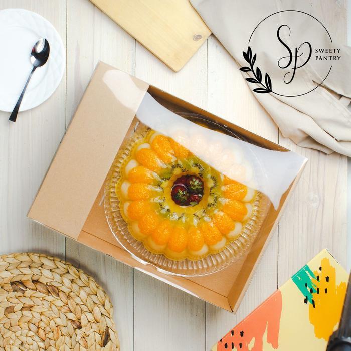 Dus Box Pudding Packaging Eco-friendly Kotak kue Puding Sekat Window mika Ukuran 25