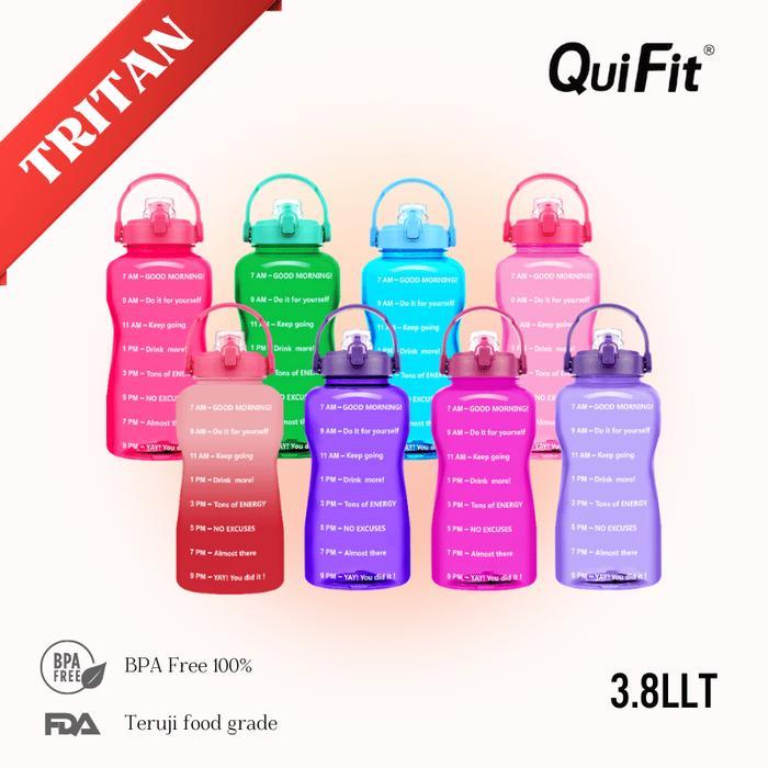 QUIFIT - [3.8LLT] Botol Air Minum Tritan Motivasi 3.8L 100% BPA Free