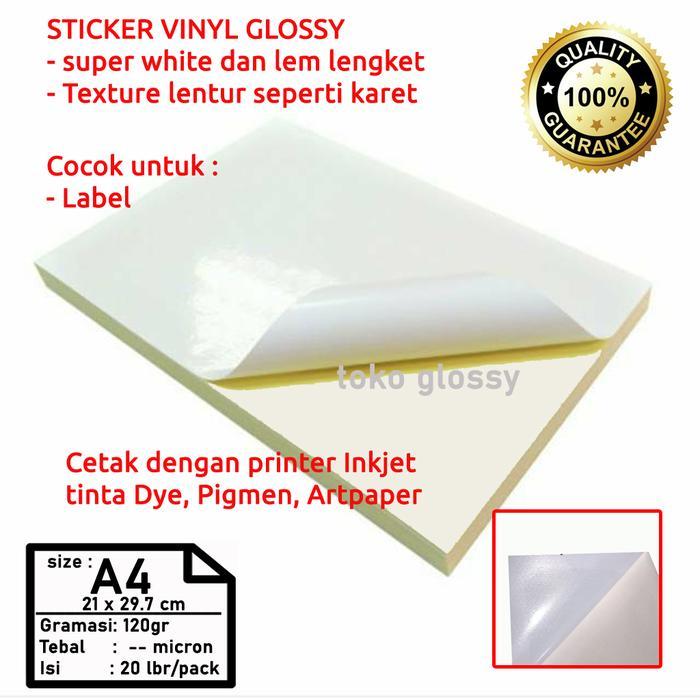 STICKER VINYL GLOSSY A4 (PVC VINIL)