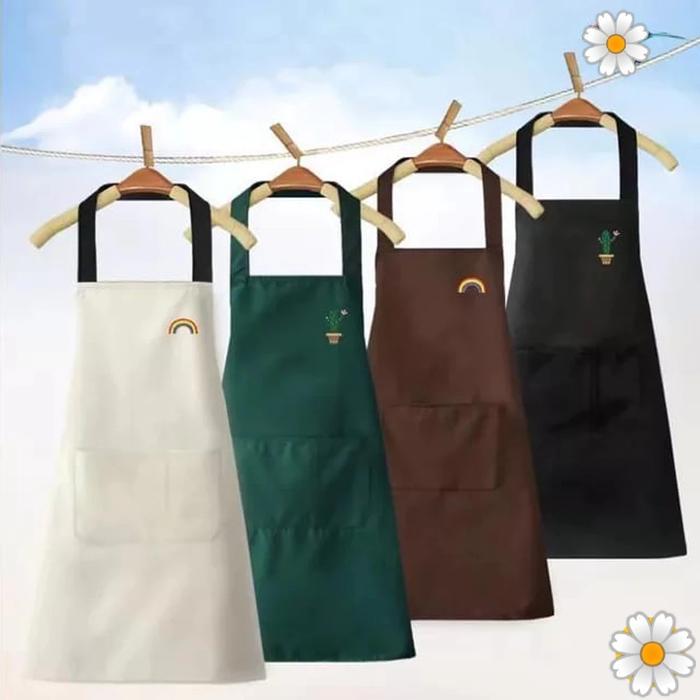 Celemek masak anti air motif polos celemek apron celemek Kain Waterproof