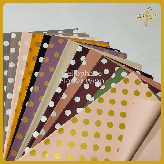 Kertas Buket Polkadot Cellophane Flowerwrap