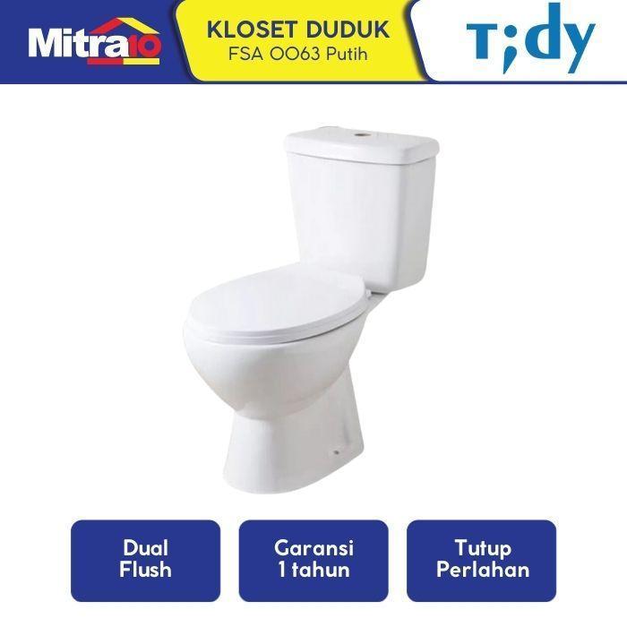 Kloset Duduk Tidy FSA0063 Two Piece 64x37cm Putih - Closet