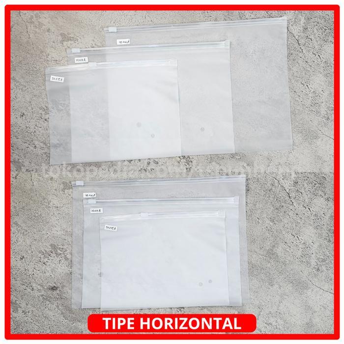 ZIPPER BAG DOFF POUCH MIKA BENING PLASTIK BAJU TRAVEL ZIPLOCK BANYAK UKURAN