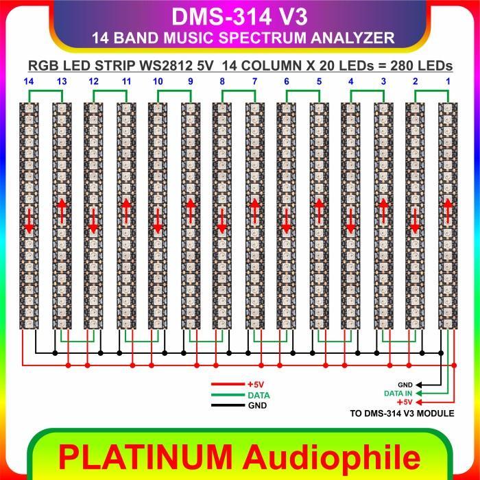 Thebest- Spectrum Analyzer Modul DMS-314 V3 14 Band Music Analyzer