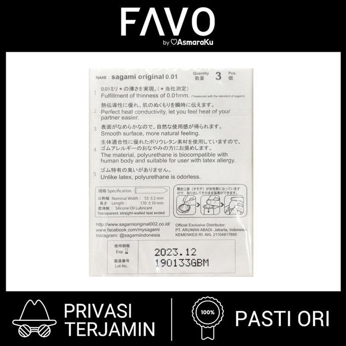 Xoticxquisite Kondom Tipis Sagami Original 001 Isi 3 Pcs - Kondom Paling Tipis