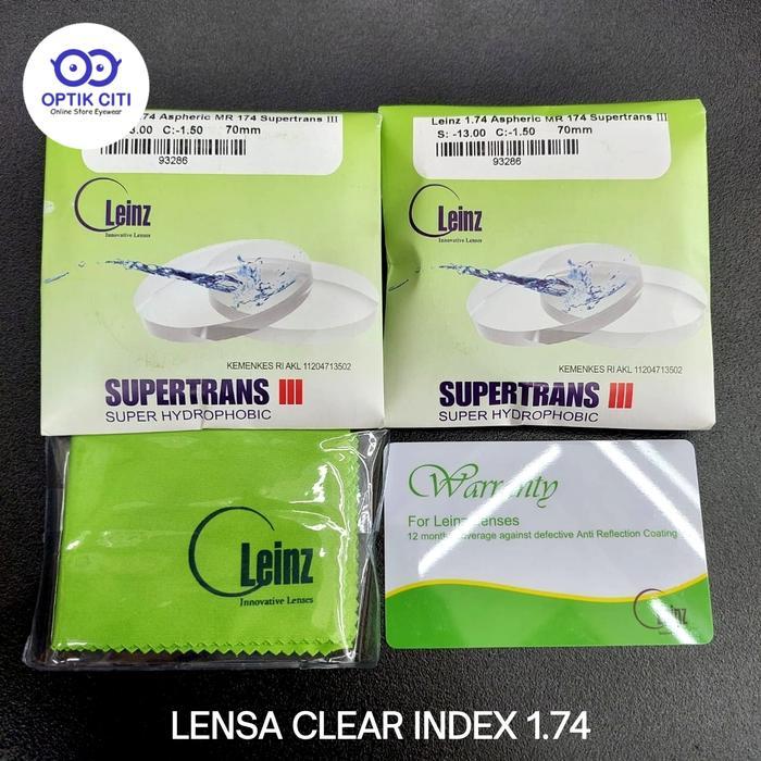 Lensa Kacamata Minus Tinggi Leinz Super Tipis High Index 1.74 Original
