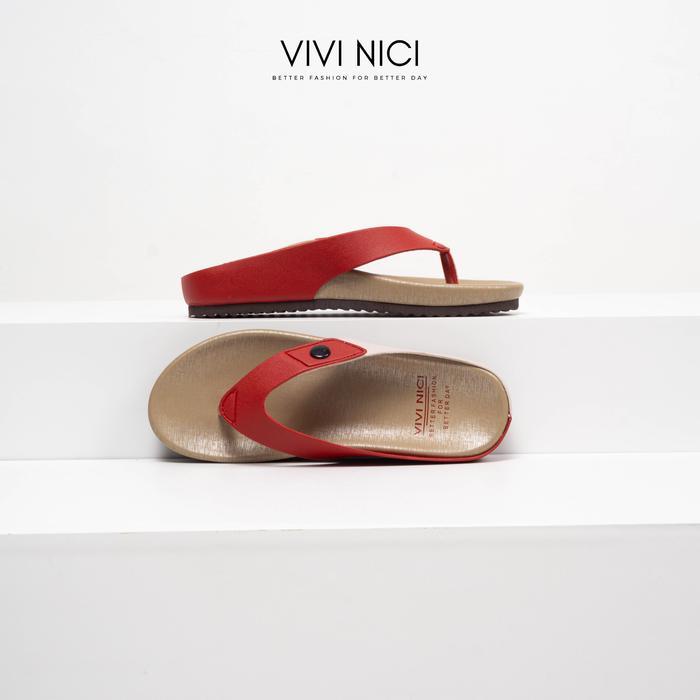 Vivi Nici - Osaki Sandal Jepit Wanita Merah Sandal Teplek Wanita Sendal Cewek Karet