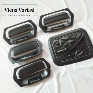 Paket Outer Cover Handle Pegangan Pintu Tank Cover Avanza Lama 2005 - 2010 Hitam Doff TRD Diamond