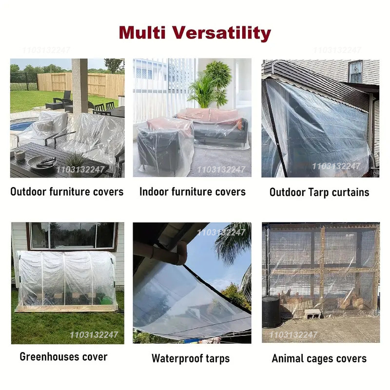 0.18mm PE transparent waterproof tarpaulin, plastic waterproof film for gardens, balconies,