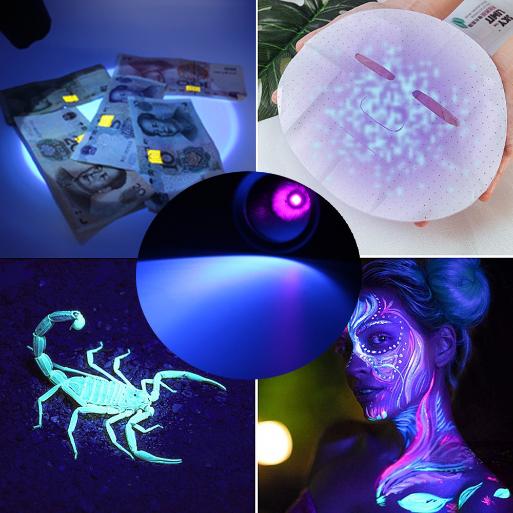 Super Bright led UV flashlight 18650 uv torch scorpion ultra violet light ultraviolet light Upgrade