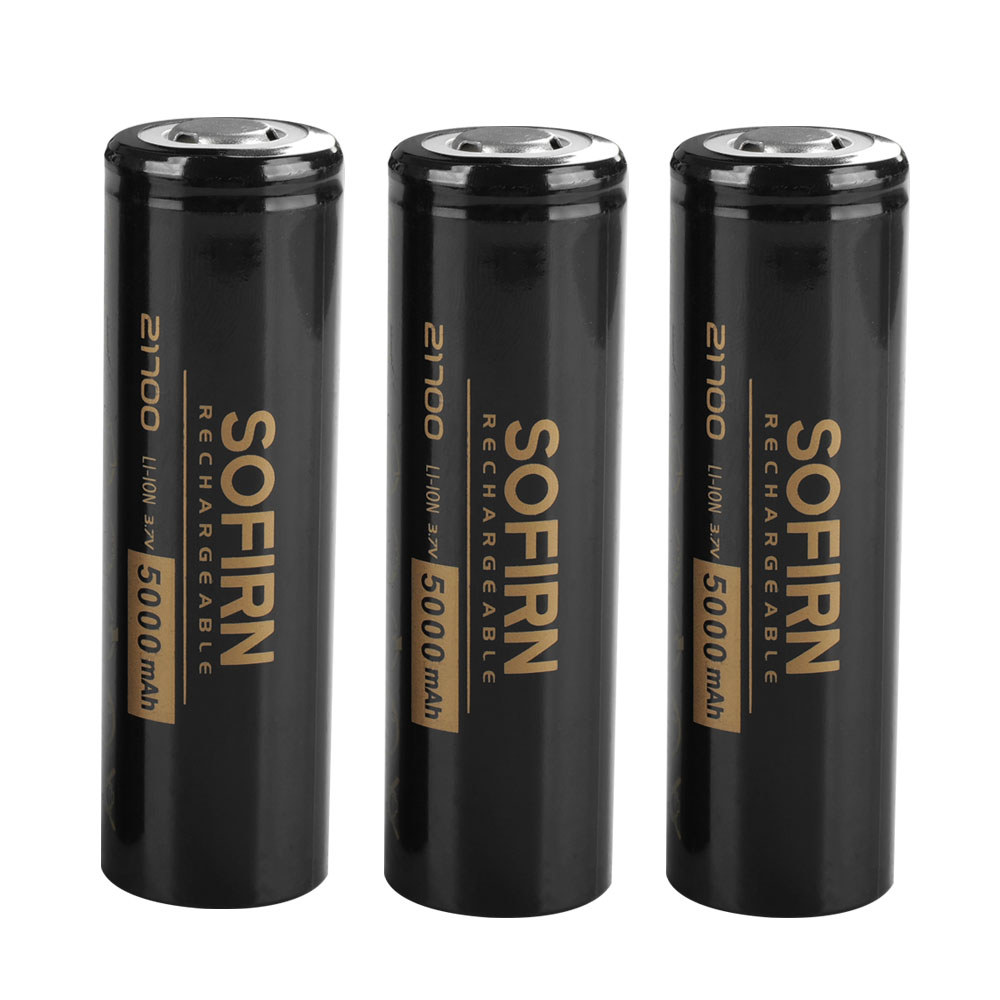 Sofirn 21700 5000MAh Rechargeable Top or Flat Battery High Power Discharge 3.7V Li-ion 21700 Cell
