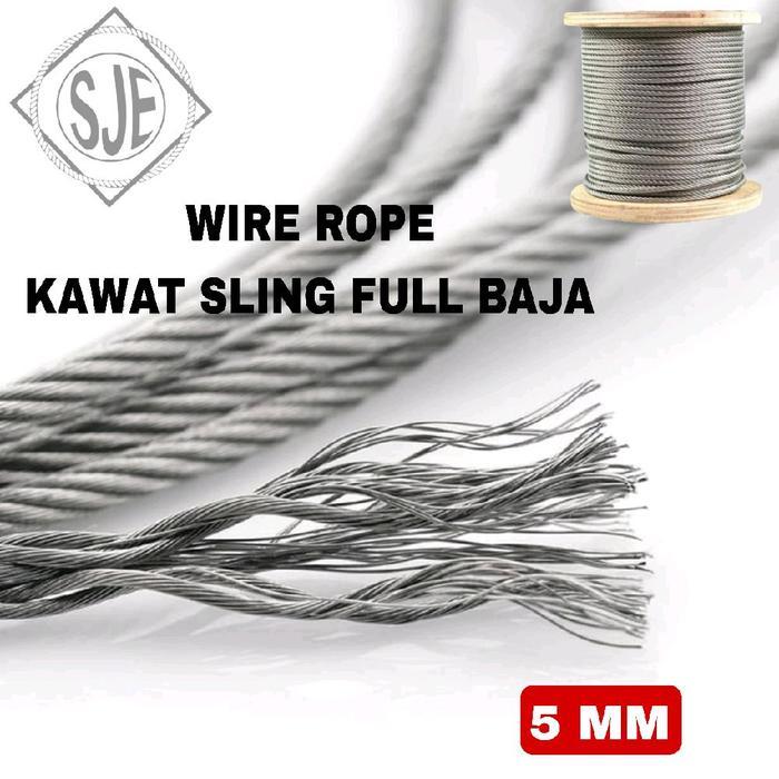 "New" Sling baja 5mm/kawat baja 5mm/seling baja 5mm/sling full baja 5mm