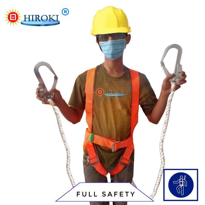 Hiroki Safety Belt Full Body Harness Double Hook Panjat Tebing Gedung Pasti Ori