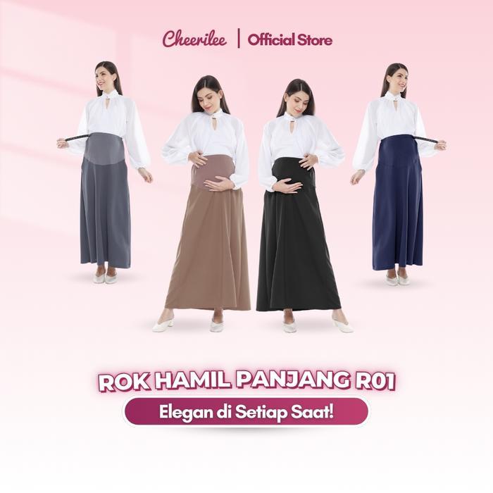 [] Cheerilee Rok Ibu Hamil Panjang Kerja Kantor Formal Jumbo Bahan Nyaman Hijab Friendly Wanita