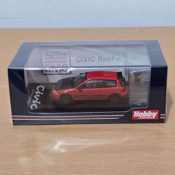 HJ64 Hobby Japan HJ642017AR Honda Civic EG6 JDM Style Customized Ver Red Diecast Koleksi Mobil