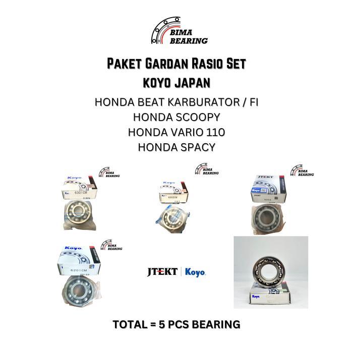 PAKET BEARING PULLY GARDAN RASIO SET VARIO 110 SCOOPY BEAT FI SPACY KOYO JAPAN PINION RATIO ORI