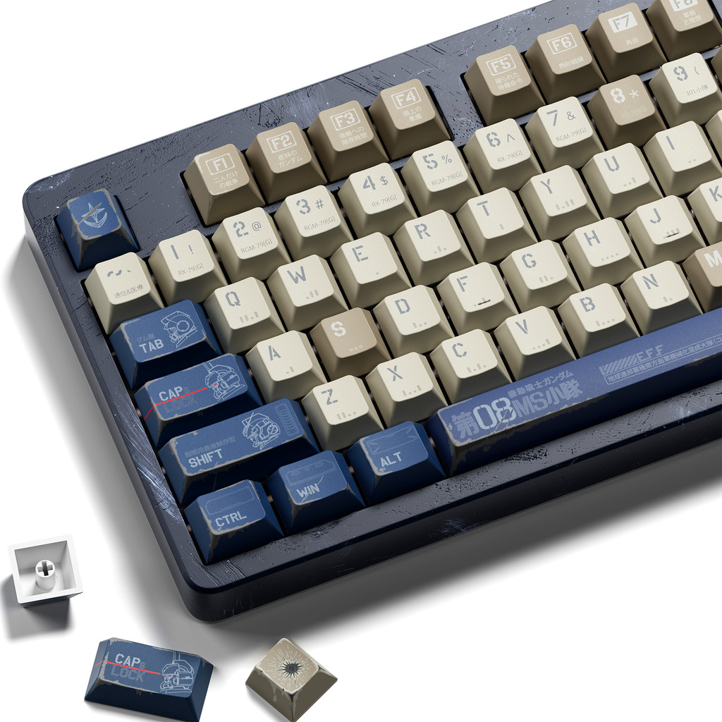 XVX Gundam Anime Keycaps PBT Keycaps Dye-sub Cherry Profile keycaps for Gaming Mechanical Keyboard