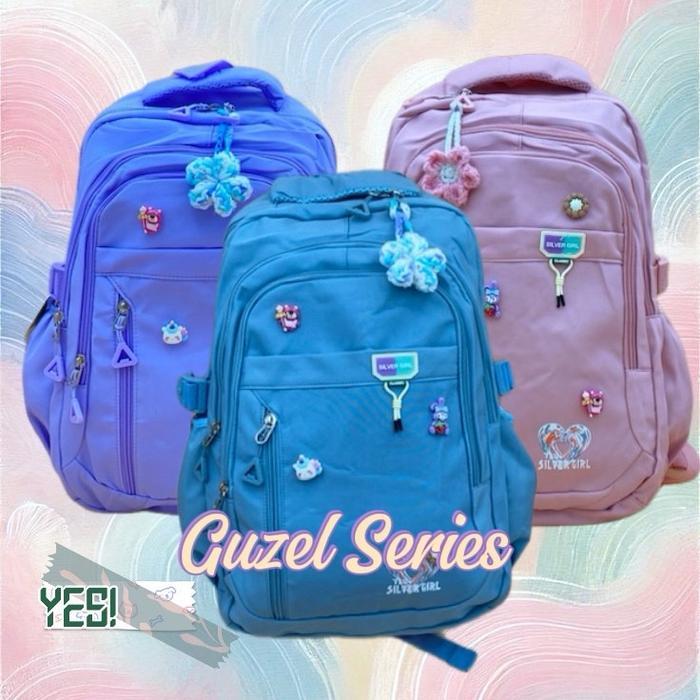 GUZEL SERIES BACKPACK SILVERGIRL SD-SMP-SMA TAS FASHION RANSEL SEKOLAH