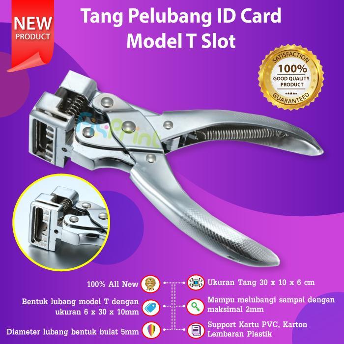 Tang Pelubang ID Card Model T Slot Punch Airplane Hole PVC