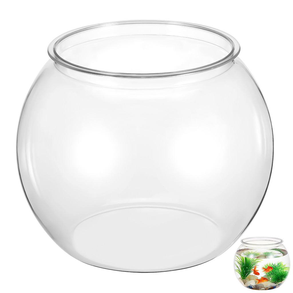 Fish Bowl Plastic Transparent Aquarium Small Fish Tank Fish Bowl for Betta Fish Goldfish Clear Bubbl