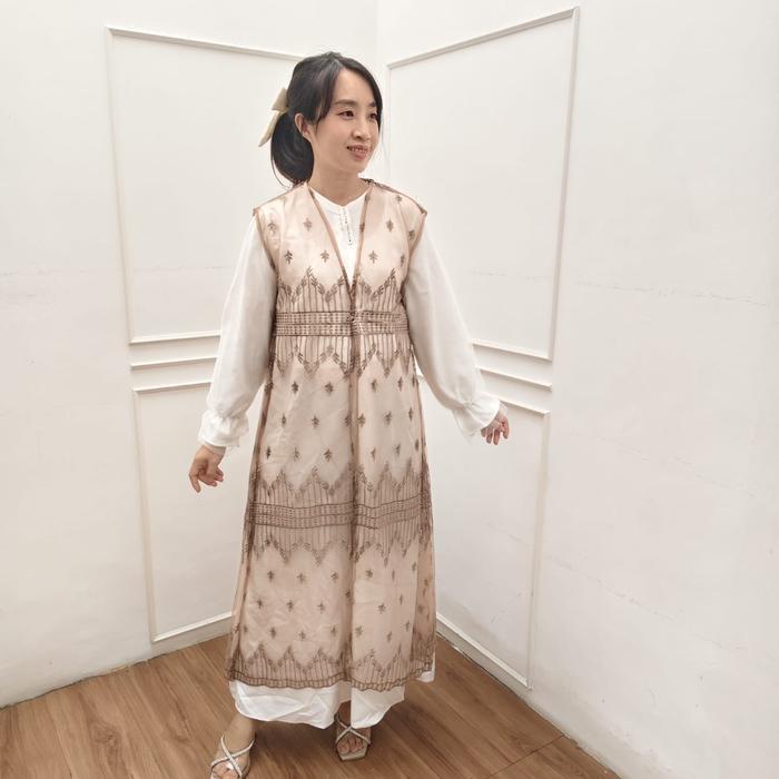 Elena Closet Tiara One Set Dress / Gamis Wanita Lebaran Terbaru / Gamis Kondangan Wanita Kekinian/