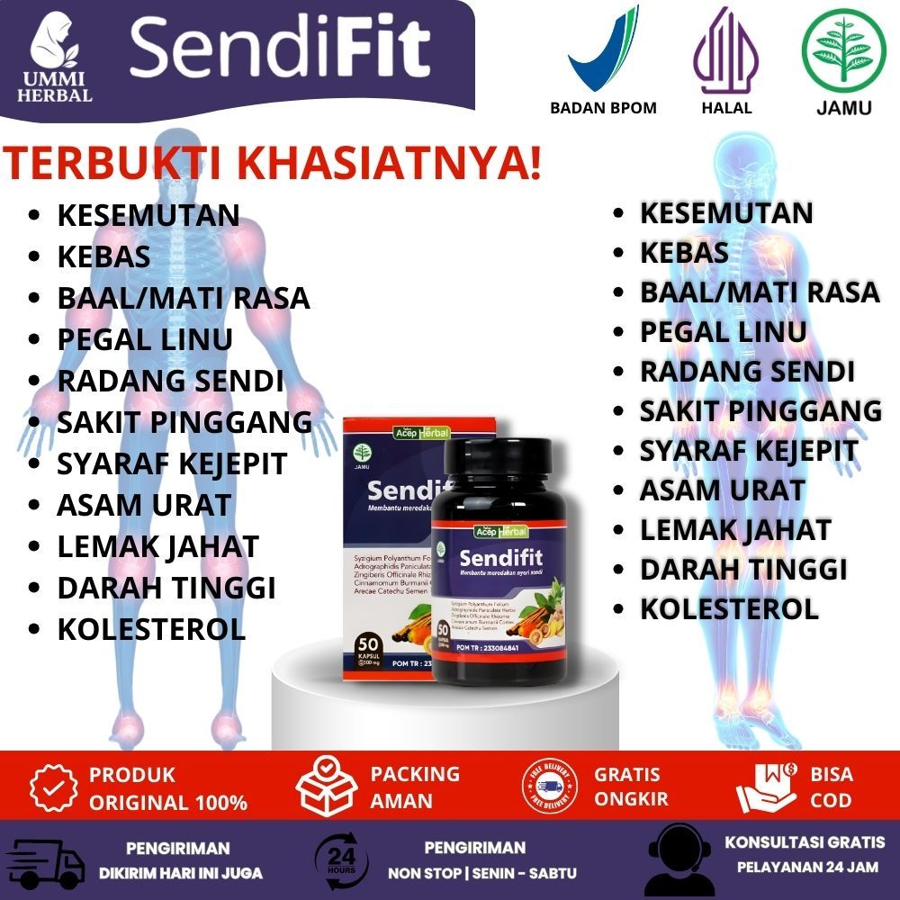 SendiFit Asli 100% Original Obat Sakit PInggang Saraf Kejepit Pegal Linu Pelumas Sendi PALING AMPUH 