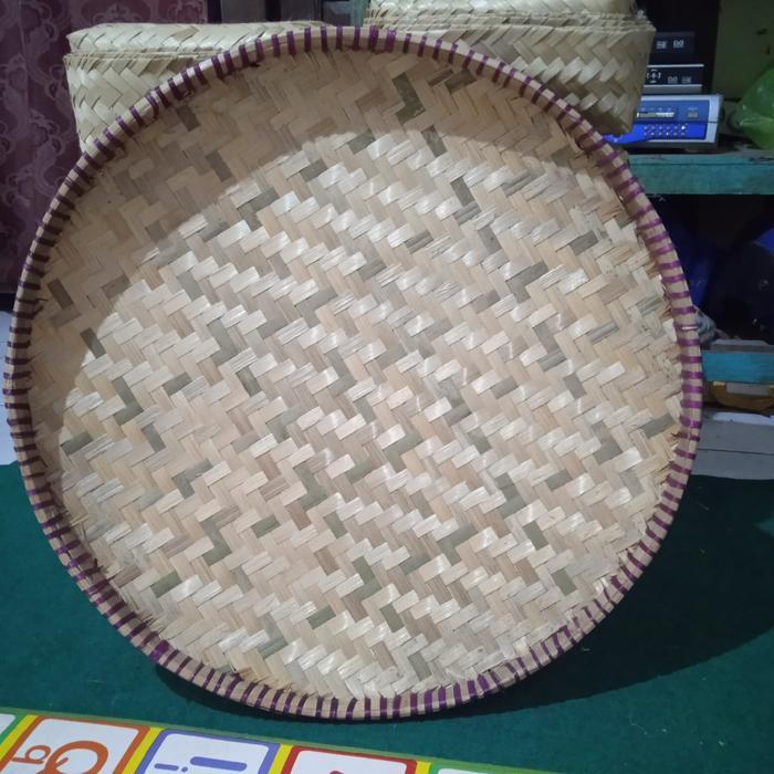 TAMPAH BAMBU DIAMETER 55CM NYIRU BAMBU JUMBO TALI MERAH 55CM